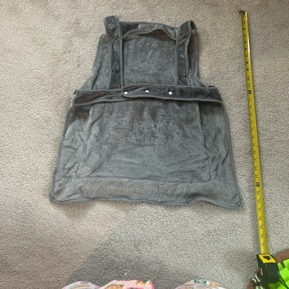 Gray Plush Pet Carrier Apron